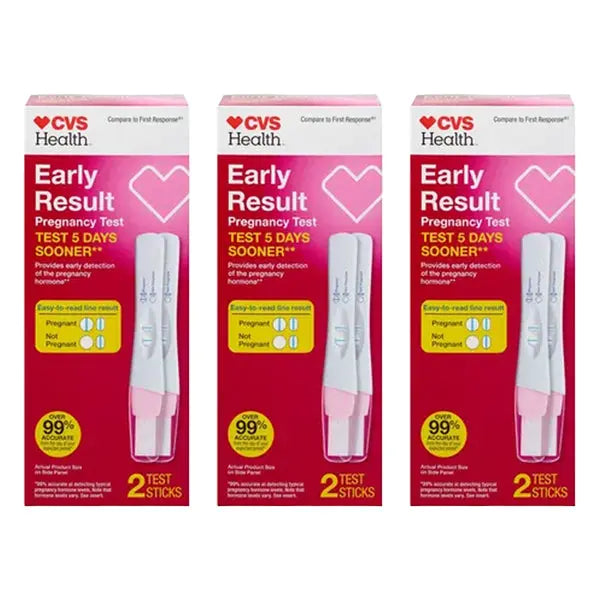 3 Pack - CVS Health Early Result Pregnancy Test 2 Sticks Each CVS